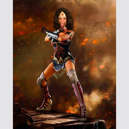 Custom Caricature of Superwoman from Photo,by myDaVinci - myDaVinci